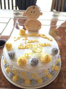 Ice cream cake and awkward baby!