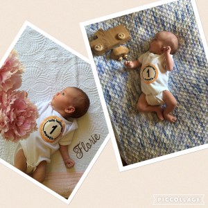 Both babies at one month.